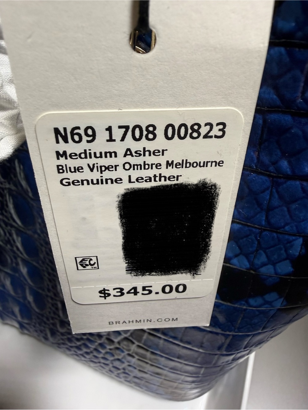 Brahmin Medium Asher Blue Viper Ombre Melbourne Genuine Leather NWT - Picture 16 of 16